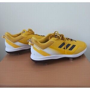 Adidas Icon 7 Metal Baseball Cleats Mens Shoes Yellow Black GX5834‎ Size 14